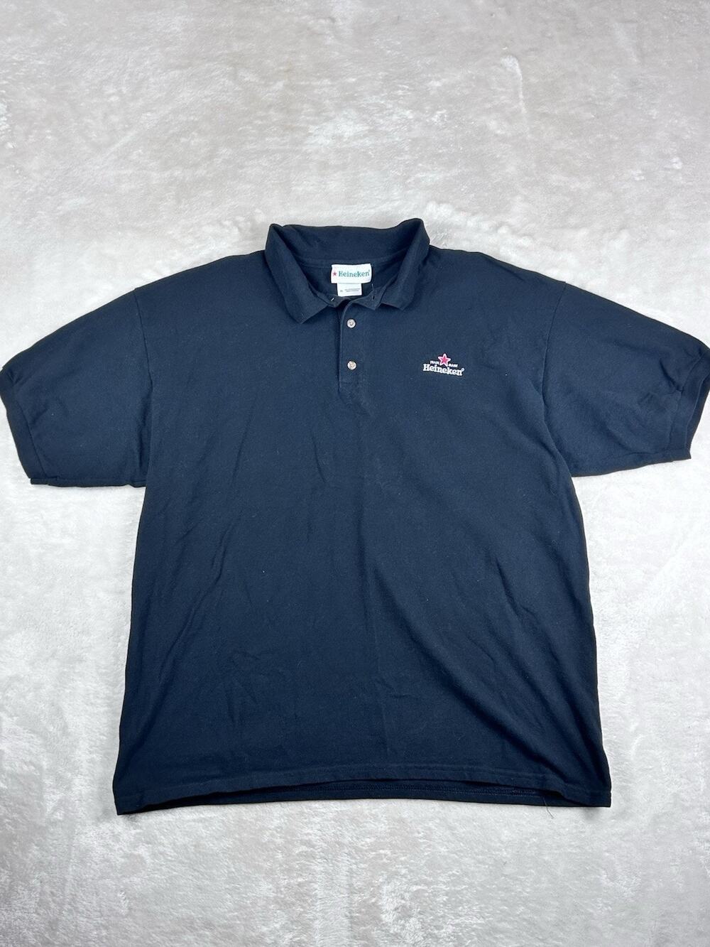 Heineken Polo Shirt Men’s Sz XL Black Short Sleeve Official Beer Pub Bar Ale